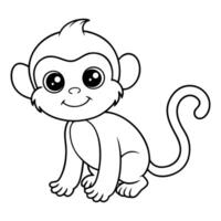 Monkey hanging illustration in cartoon style vector