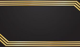 Abstract premium gold lines on black background vector