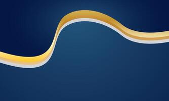 Gradient blue background with premium gold waves vector