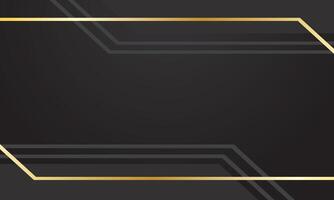 Abstract gold lines on black background vector