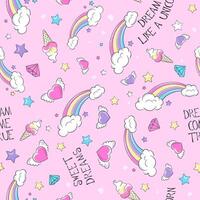 Cute seamless rainbow pattern for kids textiles. Print for clothes and fabric. Blue. Rainbow pattern vector