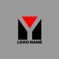 Y letter red and black square vector