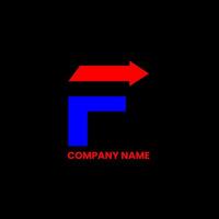 F arrow red and blue arrows vector