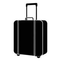 black suitcase on white background with a white line vector