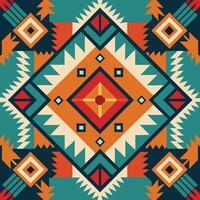 a colorful southwestern style pattern with geometric shapes. vector