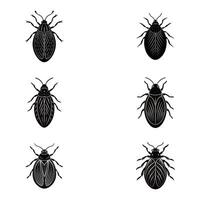 four different types of bugs on a white background vector