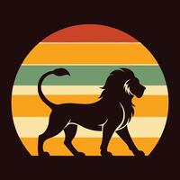 a lion silhouette on a black background vector