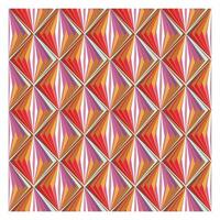 Colorful geometric diamond pattern featuring red, purple, orange, and mint green hues, creating a striking visual texture. vector