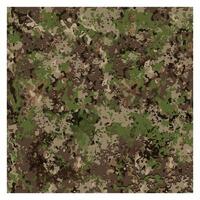 The square shape print is a seamless camouflage pattern in shades of green, brown, and beige. The pattern is made up of irregular shapes and blobs, vector