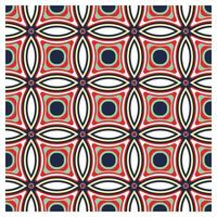 Colorful geometric pattern featuring interlocking shapes in red, green, and navy blue on a white background. vector