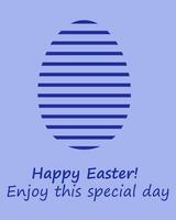 Minimalistic postcard with Easter egg, heartfelt congratulations for the holiday vector