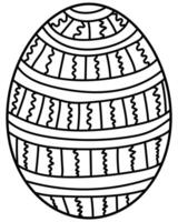 Outline Easter egg with fantasy doodle patterns, creative coloring page for holiday activity vector