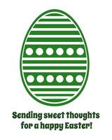 simple postcard with an Easter egg, sincere congratulations on the holiday vector