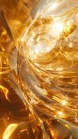 Abstract Golden Swirl Background with Shiny Metallic Texture photo