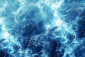 Blue Electric Storm Abstract Art Background with lightning patterns photo