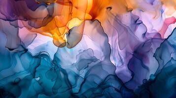 Abstract Fluid Art with Vibrant Colors and Soft Blending photo