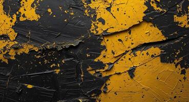 Abstract Yellow Black Scratch Grunge Texture. photo