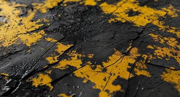 Abstract Yellow Black Scratch Grunge Texture photo
