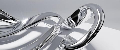 Metallic curves create dynamic surface reflecting light and shadows photo