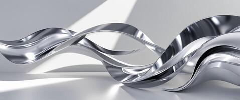Metallic curves create dynamic surface reflecting light and shadows. photo