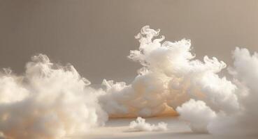 Soft Puffs Blowing in the Wind Under Natural Light. photo