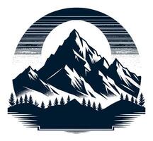 Mountain landscape with trees with a background. vector