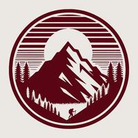 A mountain with a man and a tree in the background vector