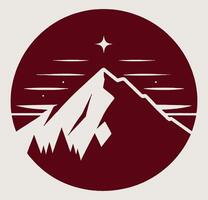 A mountain with a star in the sky vector