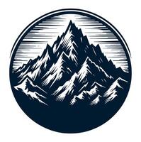 Mountain range in a circular shape vector