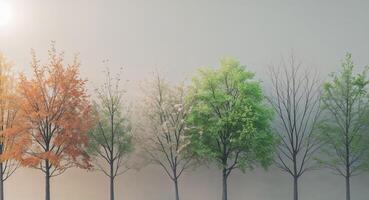 A group of trees with different colors photo