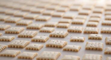 A close up of a tray of crackers photo