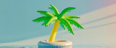 Inflatable Palm Tree Pool Float for Summer Fun photo