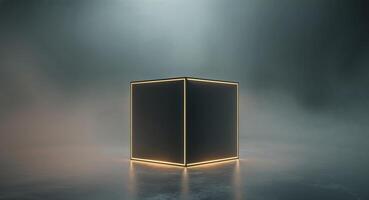 A black box with glowing lights on it photo