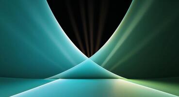 A green and blue abstract background with a light coming from the center photo