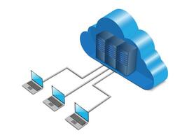 Lan network 3D diagram for business and technology concept. WAN of computer networking on white background. vector