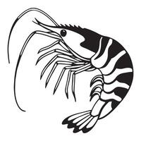 Cute illustration of cartoon shrimp vector