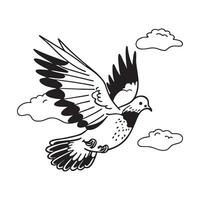 Cute flying pigeon design illustration vector