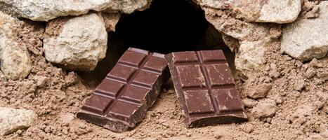 Two chocolate bars in a cave photo
