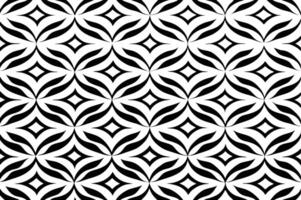 Seamless black and white geometric retro floral pattern. vector