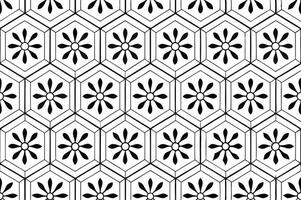 Geometric abstract floral pattern black shape illustration. vector