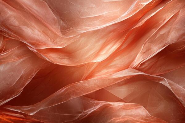 Abstract flowing peach fabric background with soft light