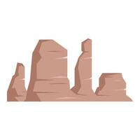 Mountain and rocks, green hills. Different mountains for nature landscape. Canyons and rock peaks, various elements. vector
