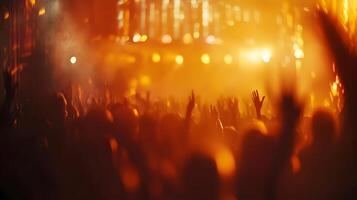 Captivating view of an energetic crowd enjoying a lively concert event photo