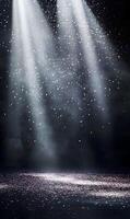 Enchanting spotlight illuminating floating confetti, creating a magical and captivating ambiance photo