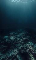 A mesmerizing underwater scene capturing the serene depths of the ocean and seabed detail photo