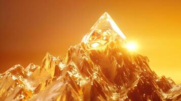 Golden peak abstract design a conceptual piece of art with a bright and shiny tone photo