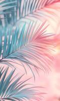 Soft pastel tropical leaves with a dreamy aesthetic perfect for backgrounds and design photo