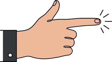 Hand pointing with emphasis in a minimal flat design style, showcasing engagement and interaction in art vector