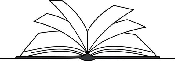 Open book with pages fanned out in a simple, minimal design showcasing the beauty of reading in art vector