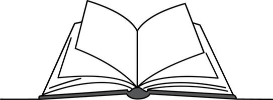 Open book with detailed pages displayed in a minimalistic flat design showcasing knowledge and creativity in art vector